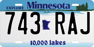 MN license plate 743RAJ