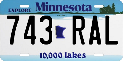 MN license plate 743RAL