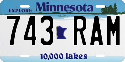 MN license plate 743RAM