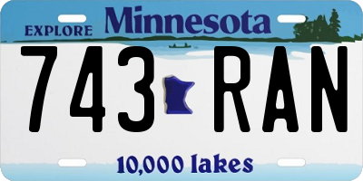 MN license plate 743RAN