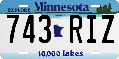 MN license plate 743RIZ