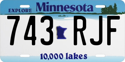 MN license plate 743RJF