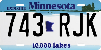 MN license plate 743RJK