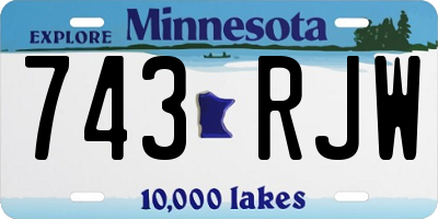 MN license plate 743RJW