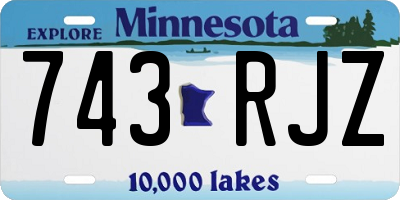 MN license plate 743RJZ