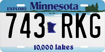 MN license plate 743RKG