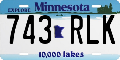 MN license plate 743RLK