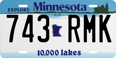 MN license plate 743RMK