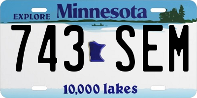 MN license plate 743SEM