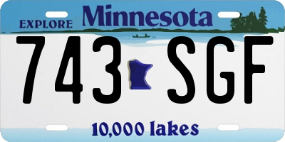 MN license plate 743SGF