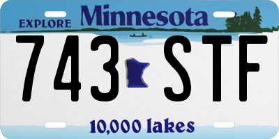 MN license plate 743STF