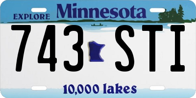 MN license plate 743STI