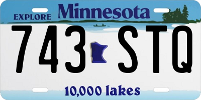 MN license plate 743STQ