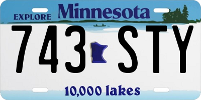 MN license plate 743STY