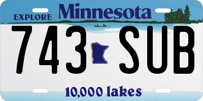 MN license plate 743SUB