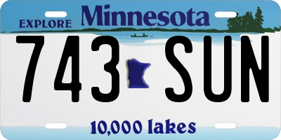 MN license plate 743SUN