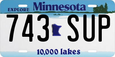MN license plate 743SUP