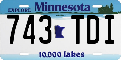 MN license plate 743TDI