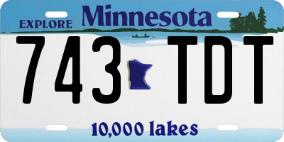 MN license plate 743TDT