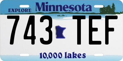 MN license plate 743TEF