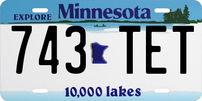 MN license plate 743TET
