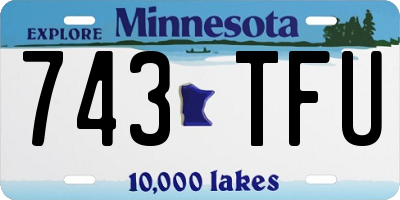 MN license plate 743TFU
