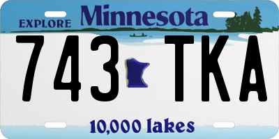 MN license plate 743TKA