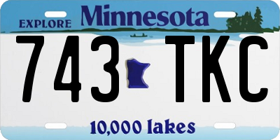 MN license plate 743TKC