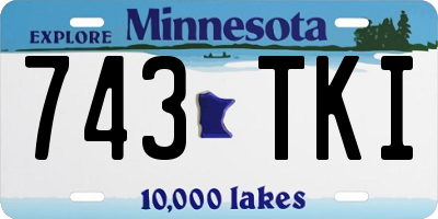 MN license plate 743TKI