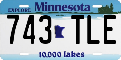 MN license plate 743TLE