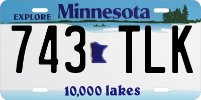 MN license plate 743TLK