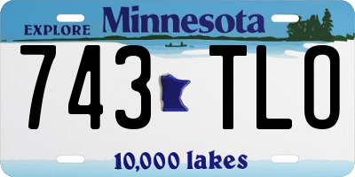 MN license plate 743TLO