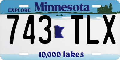 MN license plate 743TLX