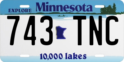 MN license plate 743TNC