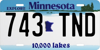 MN license plate 743TND