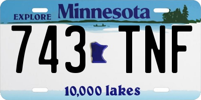 MN license plate 743TNF