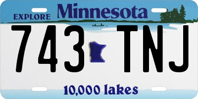 MN license plate 743TNJ