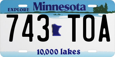 MN license plate 743TOA