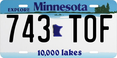 MN license plate 743TOF