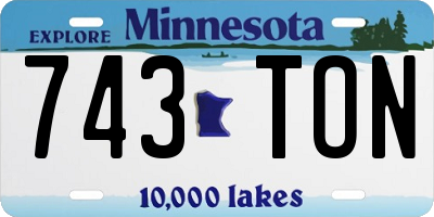 MN license plate 743TON