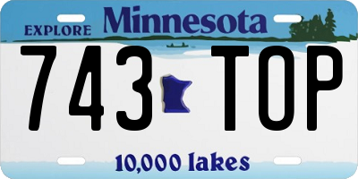MN license plate 743TOP