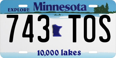 MN license plate 743TOS