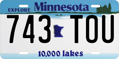 MN license plate 743TOU