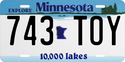 MN license plate 743TOY