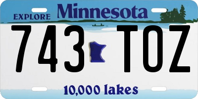 MN license plate 743TOZ