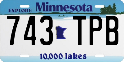 MN license plate 743TPB