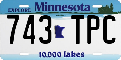 MN license plate 743TPC