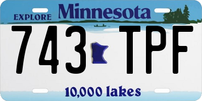 MN license plate 743TPF