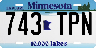 MN license plate 743TPN