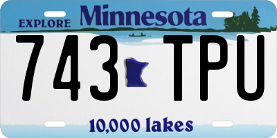 MN license plate 743TPU